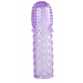 Насадка гелевая фиолетовая с точками, шипами и наплывами - 13,5 см. - Toyfa Basic - во Владивостоке купить с доставкой