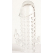 Гелевая прозрачная насадка с 2 отростками - 13 см. - Toyfa Basic - во Владивостоке купить с доставкой