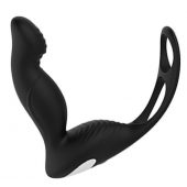 Черный вибромассажер простаты P-PLEASER W ERECTION ENHANCE - Dream Toys - во Владивостоке купить с доставкой