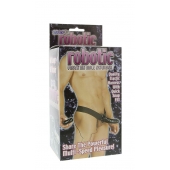 Мужской фаллопротез с вибрацией ROBOTIC MALE STRAP-ON BLACK - 17 см. - Seven Creations - купить с доставкой во Владивостоке