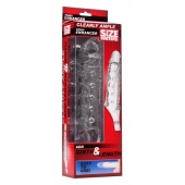 Прозразная закрытая насадка на пенис с поддержкой мошонки Clearly Ample Penis Enhancer - 22 см. - XR Brands - во Владивостоке купить с доставкой