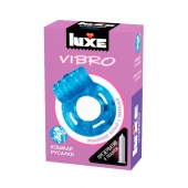 Голубое эрекционное виброкольцо Luxe VIBRO  Кошмар русалки  + презерватив - Luxe - во Владивостоке купить с доставкой