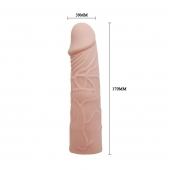 Закрытая телесная насадка-фаллос - 17 см. - Sex Expert - во Владивостоке купить с доставкой