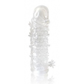 Закрытая прозрачная рельефная насадка Crystal sleeve - 13 см. - Erowoman-Eroman - во Владивостоке купить с доставкой