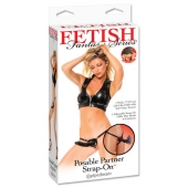 Черный податливый страпон Posable Partner Strap-On - 17,8 см. - Pipedream - купить с доставкой во Владивостоке