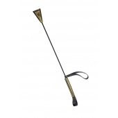 Черно-золотистый стек с хлопушкой из кожи - 62 см. - Sitabella - купить с доставкой во Владивостоке