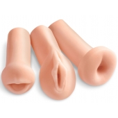 Комплект из 3 мастурбаторов All 3 Holes: вагина, анус, ротик - Pipedream - во Владивостоке купить с доставкой