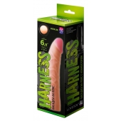 Телесная изогнутая насадка на Harness с коннектором GREEN LINE - 18 см. - LOVETOY (А-Полимер) - купить с доставкой во Владивостоке