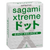 Презервативы Sagami Xtreme SUPER DOTS с точками - 3 шт. - Sagami - купить с доставкой во Владивостоке