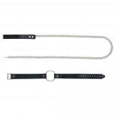 Черный поводок и чокер с кольцом Rada - Rebelts - купить с доставкой во Владивостоке