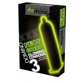 Презервативы DOMINO Neon Green со светящимся в темноте кончиком - 3 шт. - Domino - купить с доставкой во Владивостоке