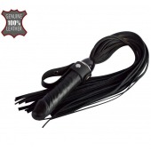 Черная плеть  Ковбой  с ручкой-фаллосом - 55 см. - Sitabella - купить с доставкой во Владивостоке