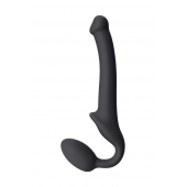 Черный безремневой страпон Silicone Bendable Strap-On S - Strap-on-me - купить с доставкой во Владивостоке