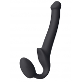 Черный безремневой страпон Silicone Bendable Strap-On S - Strap-on-me - купить с доставкой во Владивостоке