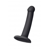 Черный фаллос на присоске Silicone Bendable Dildo S - 17 см. - Strap-on-me - купить с доставкой во Владивостоке