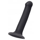 Черный фаллос на присоске Silicone Bendable Dildo M - 18 см. - Strap-on-me - купить с доставкой во Владивостоке