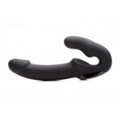 Черный безремневой страпон Urge Silicone Strap On с пультом ДУ - 24 см. - XR Brands - купить с доставкой во Владивостоке