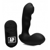 Черный стимулятор простаты Alpha-Pro 7X P-Milker Silicone Prostate Stimulator with Milking Bead - XR Brands - во Владивостоке купить с доставкой