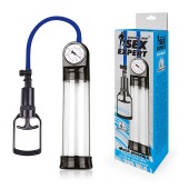 Прозрачная вакуумная помпа Sex Expert с манометром - Sex Expert - во Владивостоке купить с доставкой