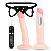 Регулируемые трусики с 2 насадками - 16 и 15 см. - Lux Fetish - купить с доставкой во Владивостоке