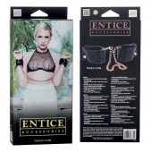 Черные мягкие наручники Entice French Cuffs с цепью - California Exotic Novelties - купить с доставкой во Владивостоке