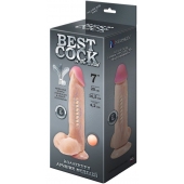 Телесный фаллоимитатор на присоске F F BEST COCK 7 - 20 см. - LOVETOY (А-Полимер)