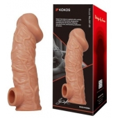 Телесная насадка на фаллос с отверстием для мошонки EXTREME SLEEVE - 17,6 см. - KOKOS - во Владивостоке купить с доставкой