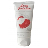 Лубрикант на водной основе с ароматом малины Love Protection Strawberry - 50 мл. - Lola Games - купить с доставкой во Владивостоке