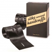 Черные ленты для связывания SILKY SENSUAL HANDCUFFS - Bijoux Indiscrets - купить с доставкой во Владивостоке