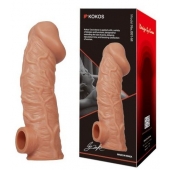 Телесная насадка на фаллос с фиксацией мошонки EXTREME SLEEVE - 15,6 см. - KOKOS - во Владивостоке купить с доставкой