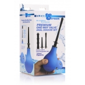 Анальный душ с 3 насадками Premium One-way Valve Anal Douche Set - XR Brands - купить с доставкой во Владивостоке