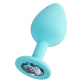 Мятная анальная втулка Brilliant с прозрачным кристаллом - 8 см. - ToyFa - купить с доставкой во Владивостоке