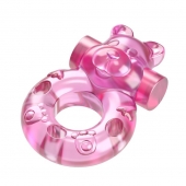 Розовое эрекционное виброкольцо на пенис Pink Bear - Baile - во Владивостоке купить с доставкой