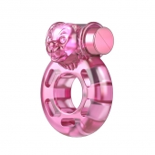 Розовое эрекционное кольцо с вибрацией Pink Bear - Baile - во Владивостоке купить с доставкой