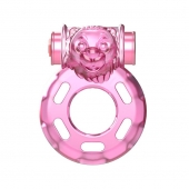 Розовое эрекционное кольцо с вибрацией Pink Bear - Baile - во Владивостоке купить с доставкой
