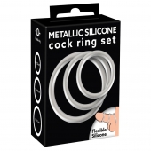Набор из 3 эрекционных колец под металл Metallic Silicone Cock Ring Set - Orion - во Владивостоке купить с доставкой