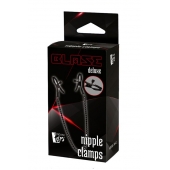 Черные зажимы на соски на цепочке BLAZE DELUXE NIPPLE CLAMPS - Dream Toys - купить с доставкой во Владивостоке