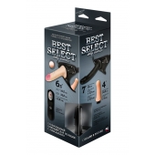Черный женский пояс BEST SELECT с 3 насадками и вибрацией - LOVETOY (А-Полимер) - купить с доставкой во Владивостоке