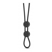 Черное двойное эрекционное лассо Silicone Double Loop Cock Ring - Blush Novelties - во Владивостоке купить с доставкой