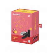 Чёрный вибромассажёр для пар Satisfyer Double Fun - Satisfyer купить во Владивостоке с доставкой в Orgasmix.ru Чёрный вибромассажёр для пар Satisfyer Double Fun - Satisfyer