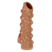 Телесная насадка с бугорками и открытой головкой Nude Sleeve L - 14 см. - KOKOS - во Владивостоке купить с доставкой
