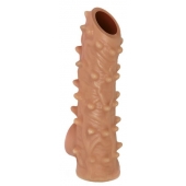 Телесная насадка с шипами и открытой головкой Nude Sleeve M - 12 см. - KOKOS - во Владивостоке купить с доставкой