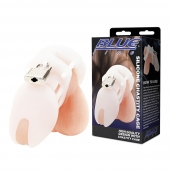 Белая клетка целомудрия Silicone Chastity Cage - BlueLine - купить с доставкой во Владивостоке