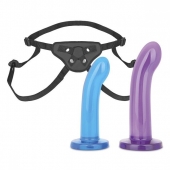 Страпон унисекс Beginners Strap-On с 2 насадками - 15 и 13 см. - Lux Fetish - купить с доставкой во Владивостоке