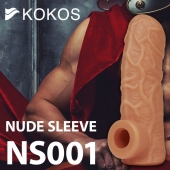 Телесная открытая насадка-реалистик с подхватом мошонки Nude Sleeve S - 10 см. - KOKOS - во Владивостоке купить с доставкой