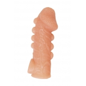 Телесная закрытая насадка с шишечками Cock Sleeve Size L - 17,6 см. - KOKOS - во Владивостоке купить с доставкой