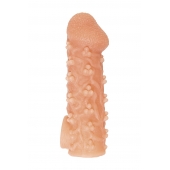 Телесная закрытая насадка с пучками шишечек Cock Sleeve Size L - 17,6 см. - KOKOS - во Владивостоке купить с доставкой