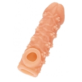 Телесная закрытая насадка с пучками шишечек Cock Sleeve Size L - 17,6 см. - KOKOS - во Владивостоке купить с доставкой
