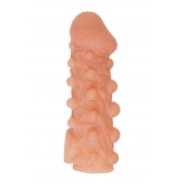 Телесная закрытая насадка с шариками Cock Sleeve Size S - 13,8 см. - KOKOS - во Владивостоке купить с доставкой