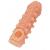 Телесная закрытая насадка с шариками Cock Sleeve Size S - 13,8 см. - KOKOS - во Владивостоке купить с доставкой
